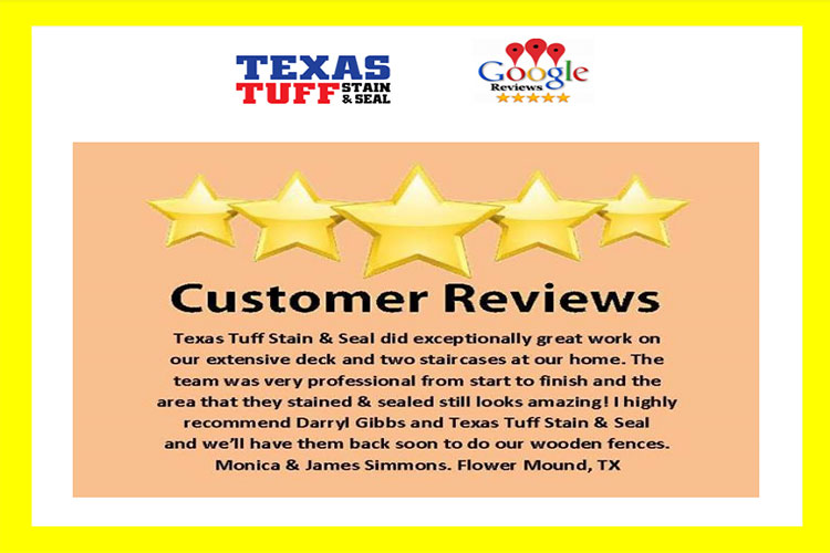 Texas Tuff Stain & Seal Testimonials