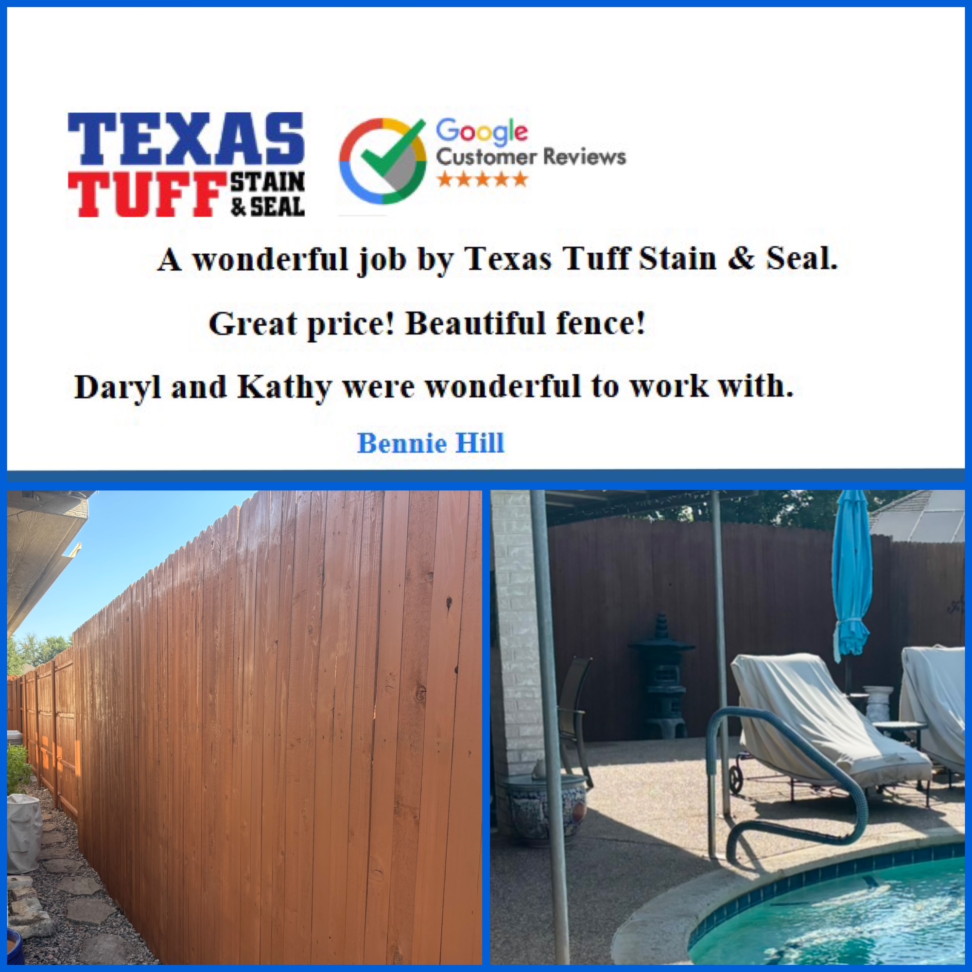 Texas Tuff Stain & Seal Testimonials